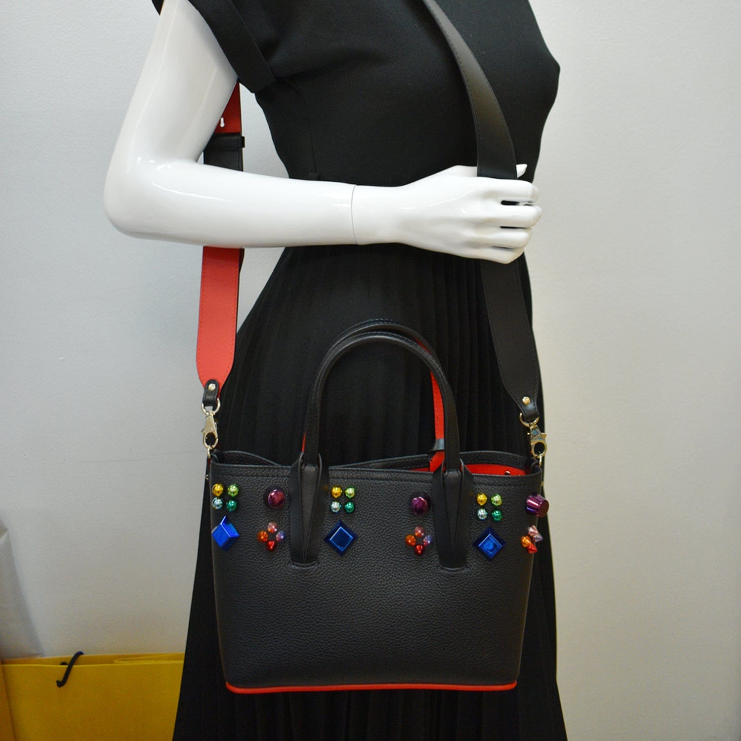 Cabata Mini Embellished Leather Tote Bag in Multicoloured - Christian  Louboutin