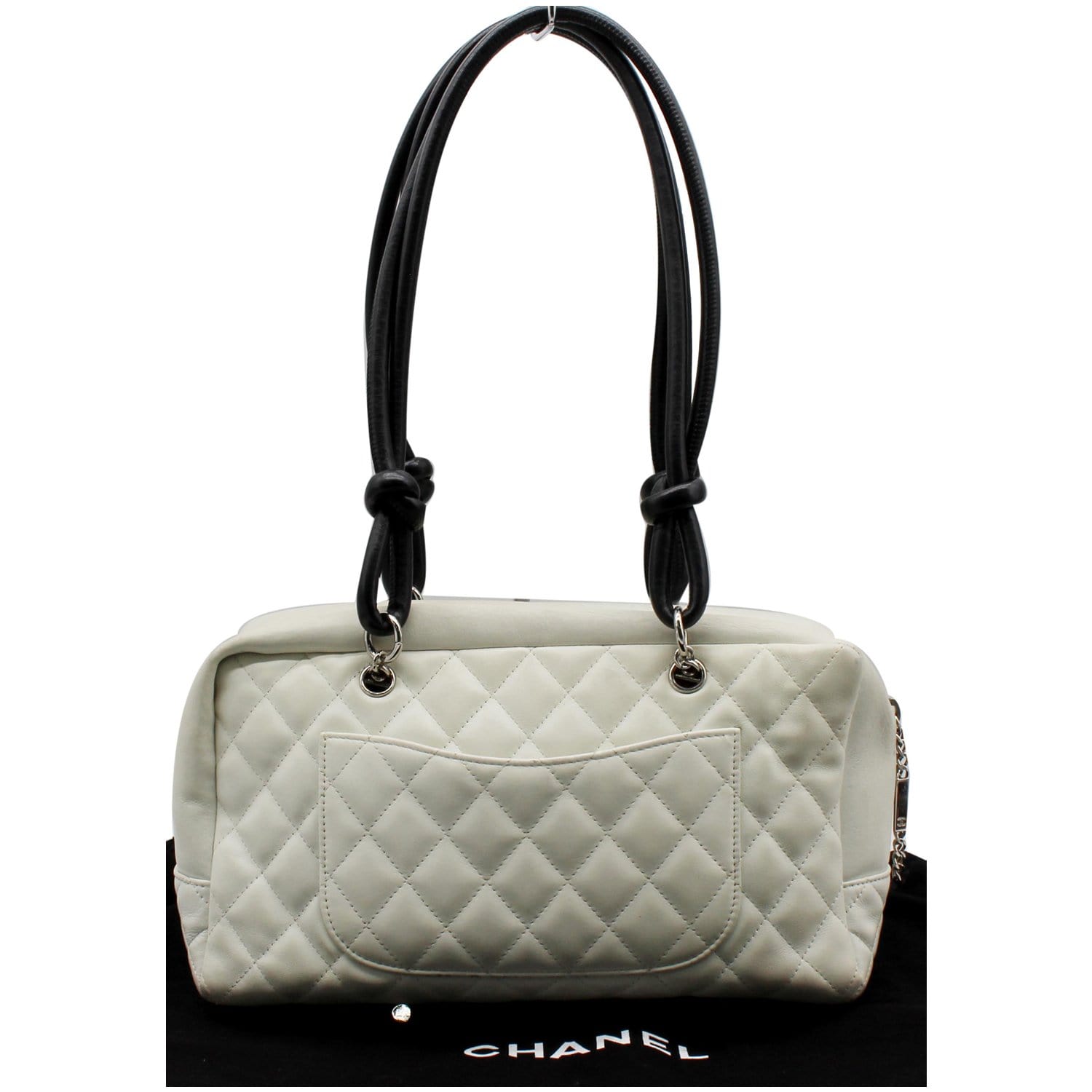 Chanel Cambon Quilted Leather Bowling Bag Black Pony-style