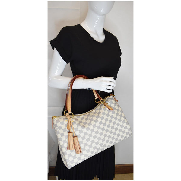 LOUIS VUITTON Lymington Damier Azur Tote Bag White