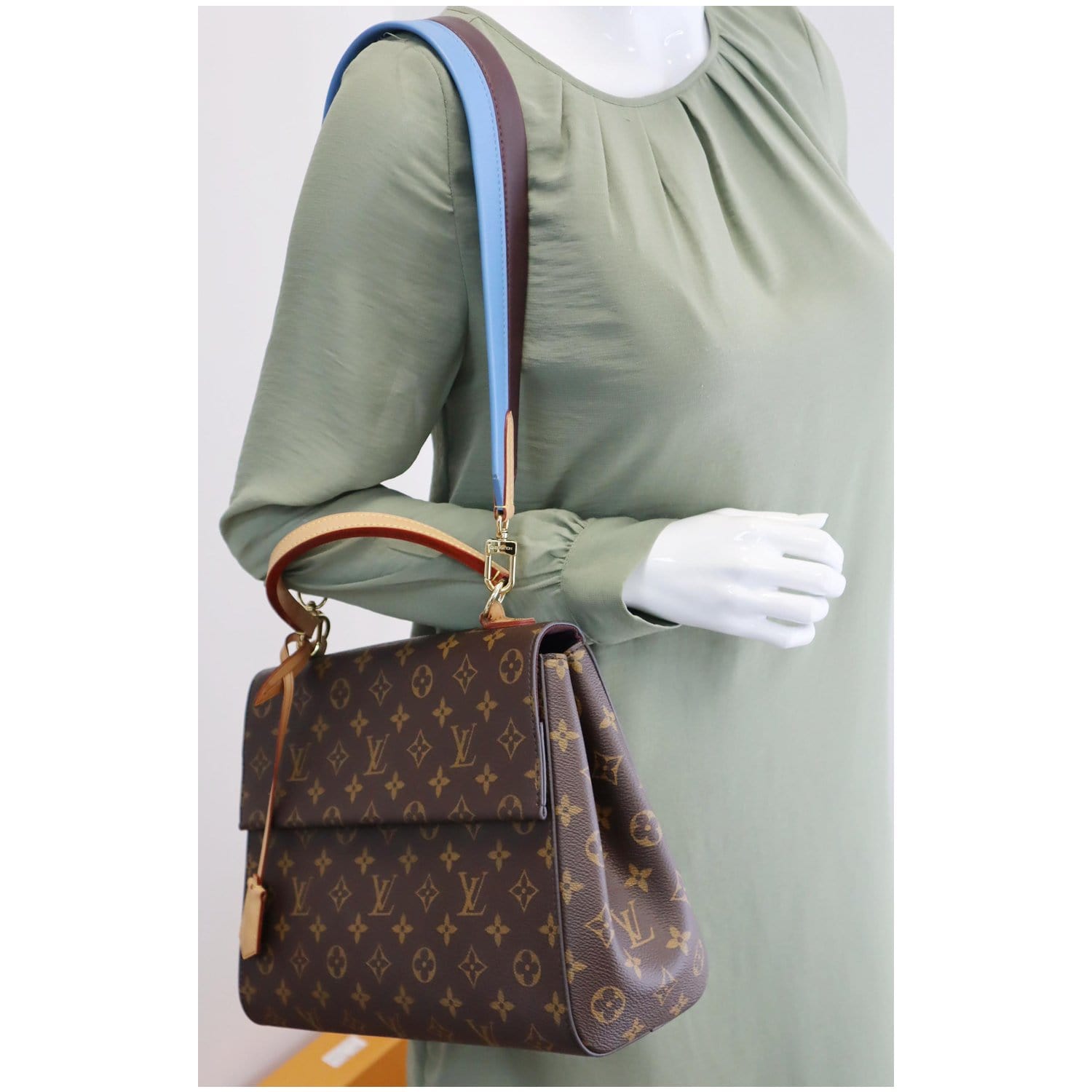 Louis Vuitton Cluny Leather Satchel Cross Body Bag