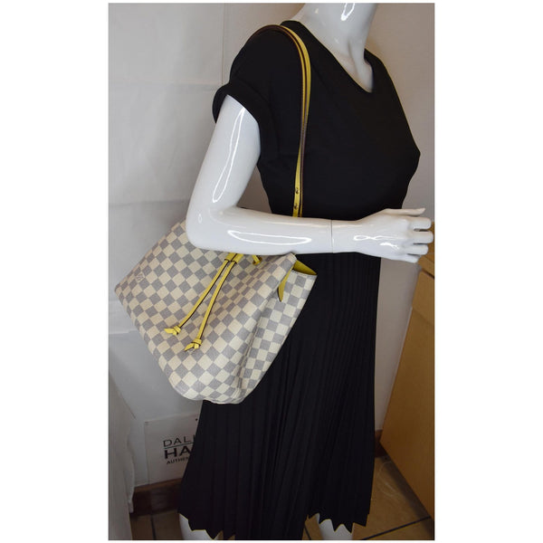 LOUIS VUITTON Neonoe MM Damier Azur Crossbody Bag Pineapple