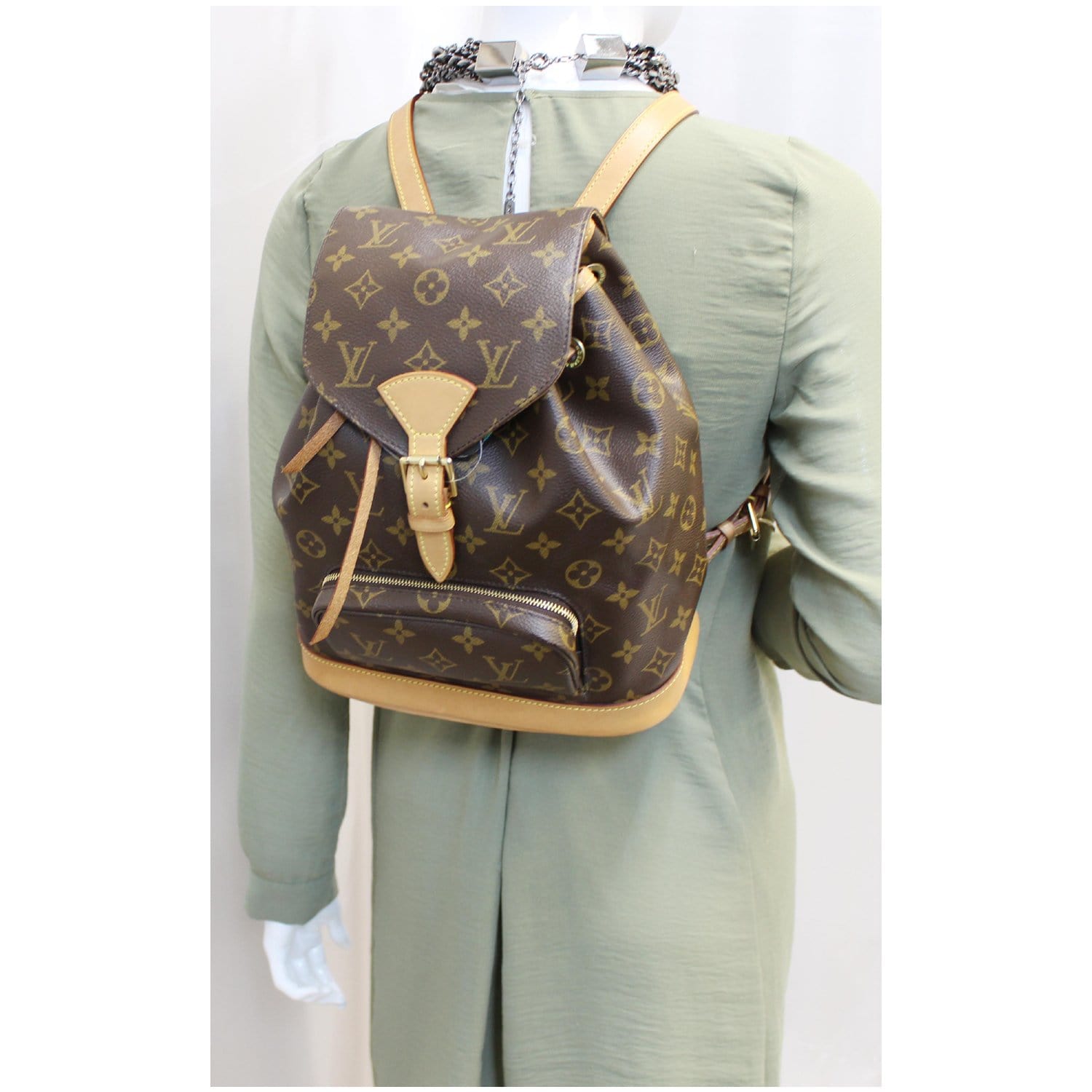 Louis Vuitton Vintage Montsouris Backpack Monogram Canvas PM Brown