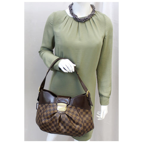 LOUIS VUITTON Sistina PM Damier Ebene Shoulder Handbag-US