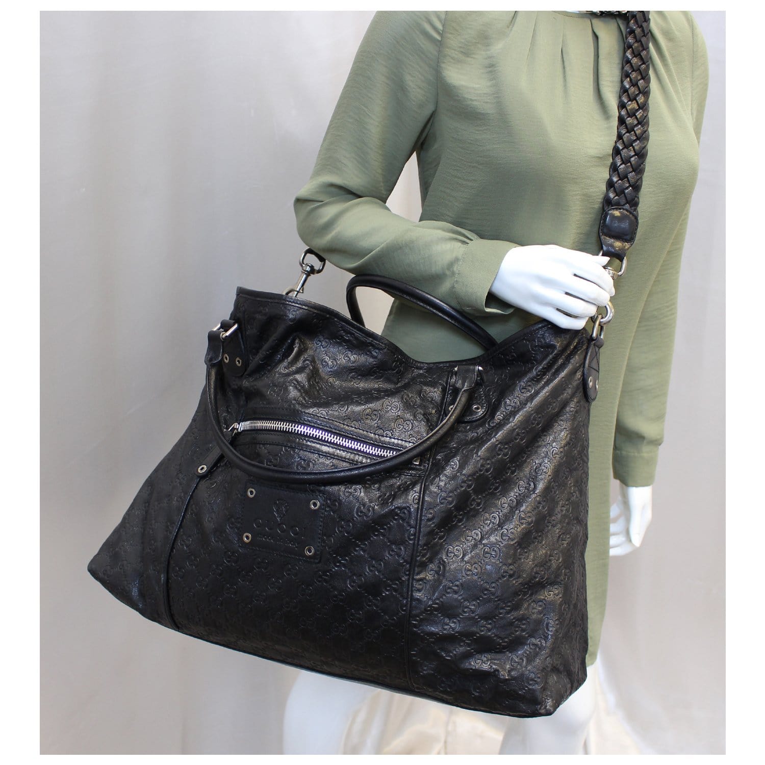 Gucci Deco large tote bag in black leather
