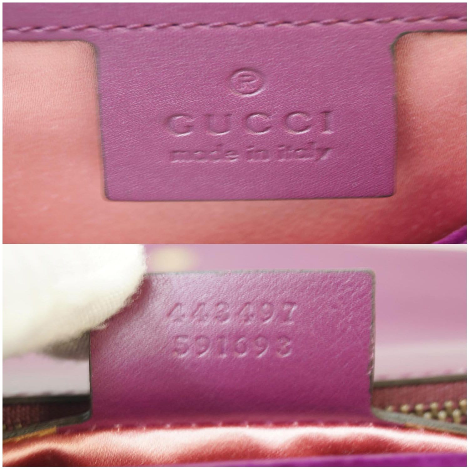 GG Marmont Quilted-Velvet Wallet in Purple (Authentic Pre-Owned)