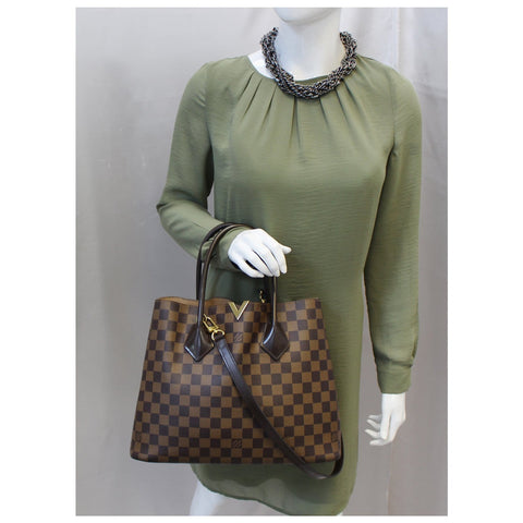 LOUIS VUITTON Kensington Damier Ebene Shoulder Handbag-US