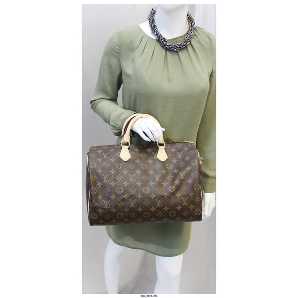 LOUIS VUITTON Speedy 35 Monogram Canvas Satchel Bag-US