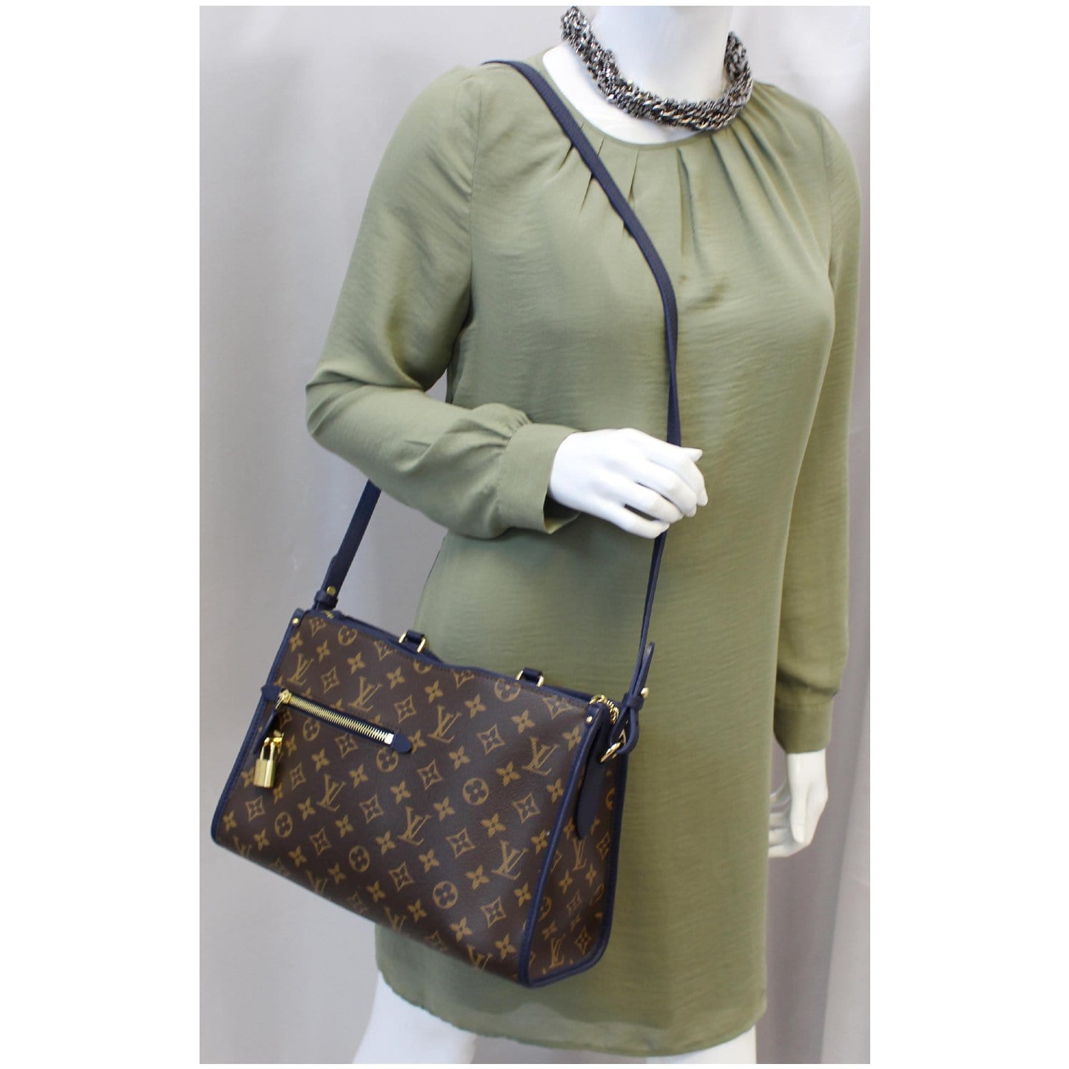 Authenticated Used Louis Vuitton Handbag Monogram Popincourt Brown Canvas  Women's M40009