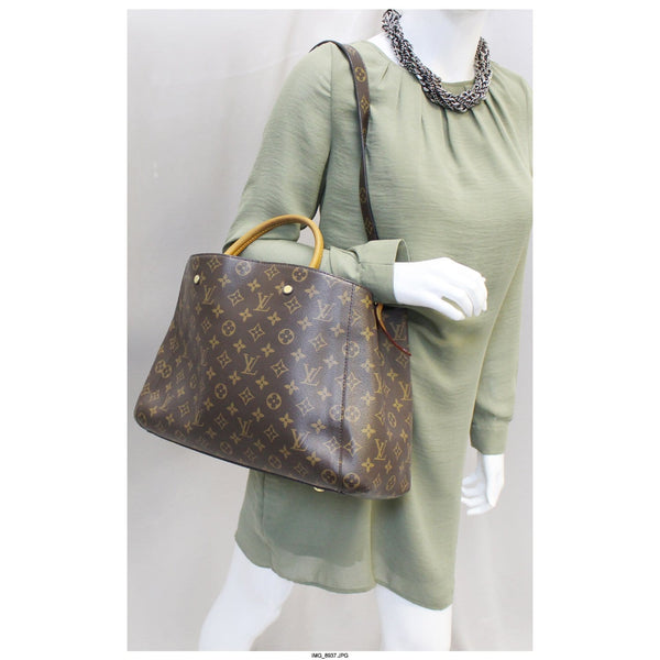 LOUIS VUITTON Montaigne GM Monogram Canvas Shoulder Handbag-US