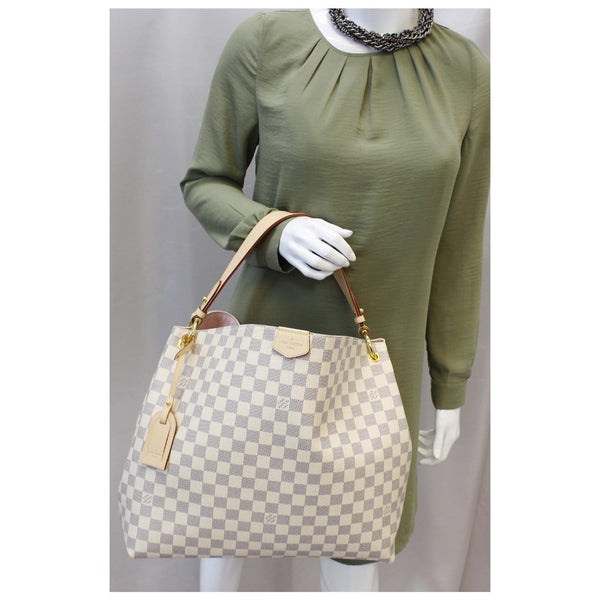 LOUIS VUITTON Graceful MM Damier Azur Shoulder Bag-US