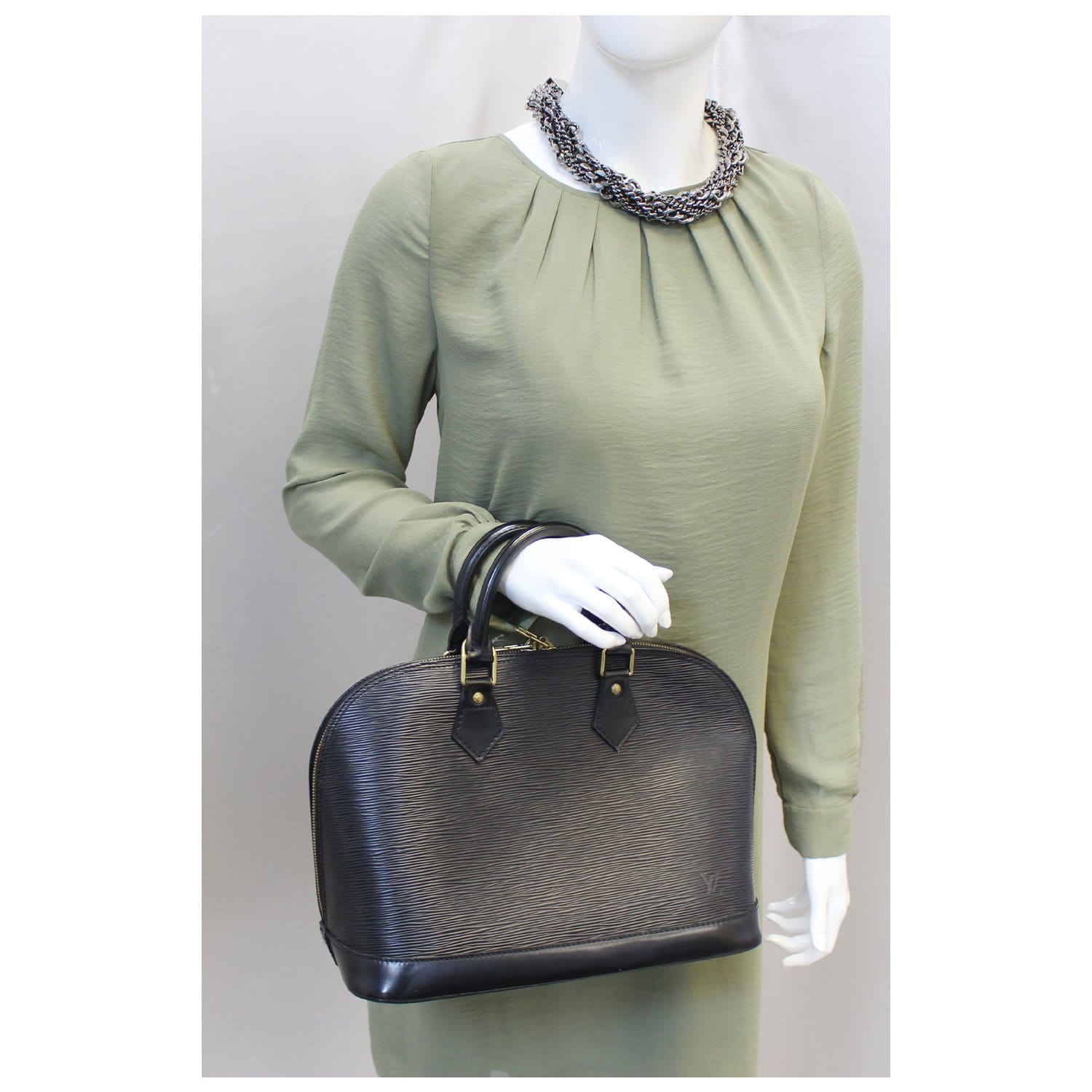 LOUIS VUITTON Bag Classic Alma PM Menthe Green Epi Leather