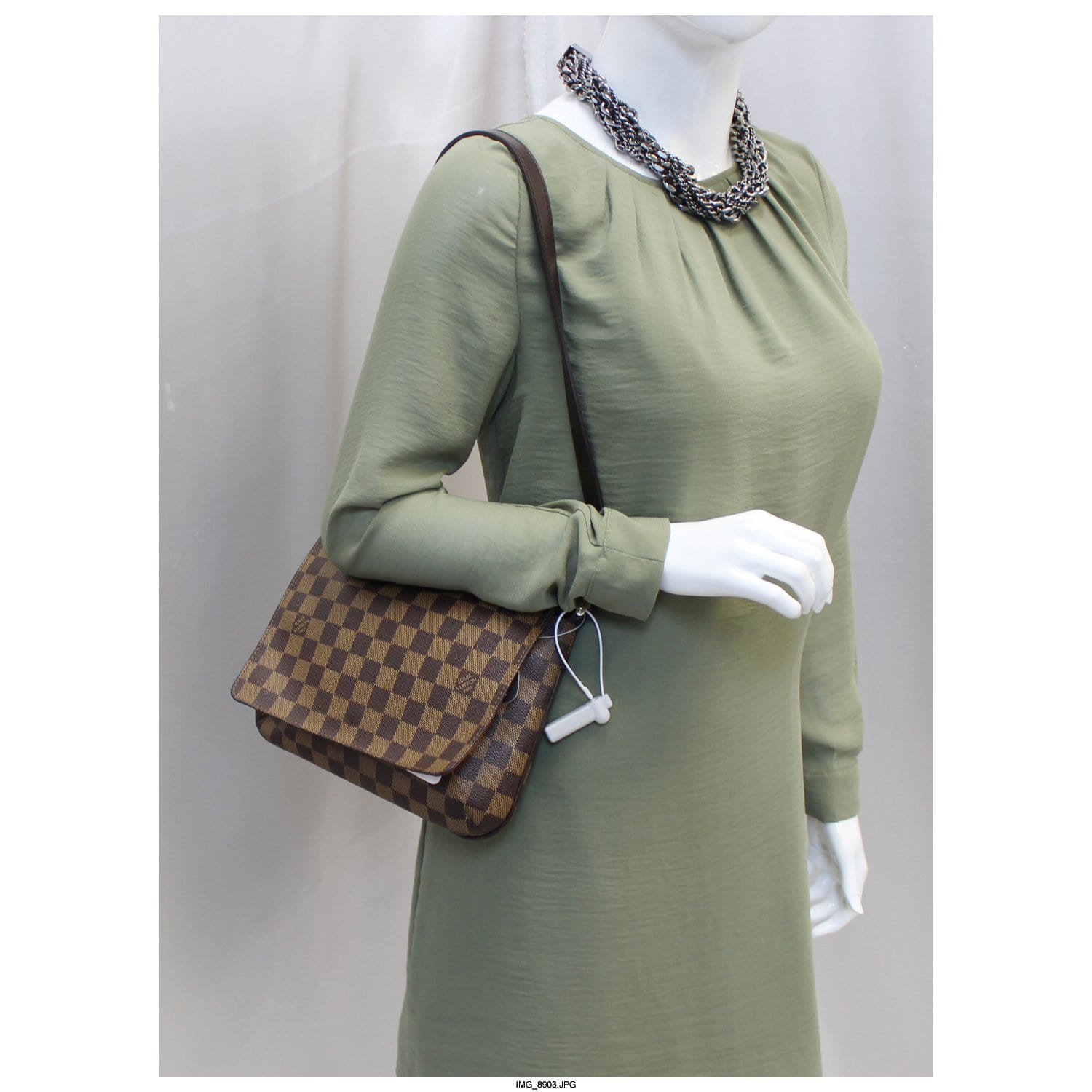 Louis Vuitton - Damier Ebene Musette Tango Short Strap on Designer Wardrobe