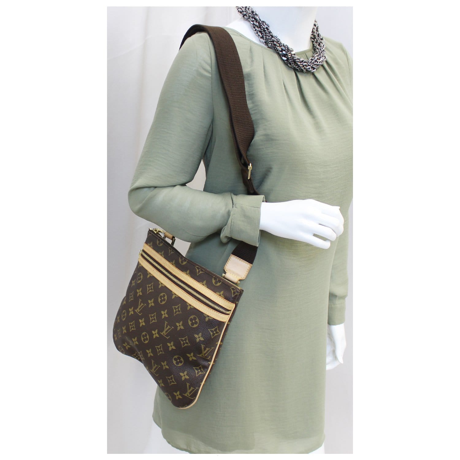 Authentic Louis Vuitton Monogram Pochette Bosphore Shoulder Bag M40044 Used  F/S