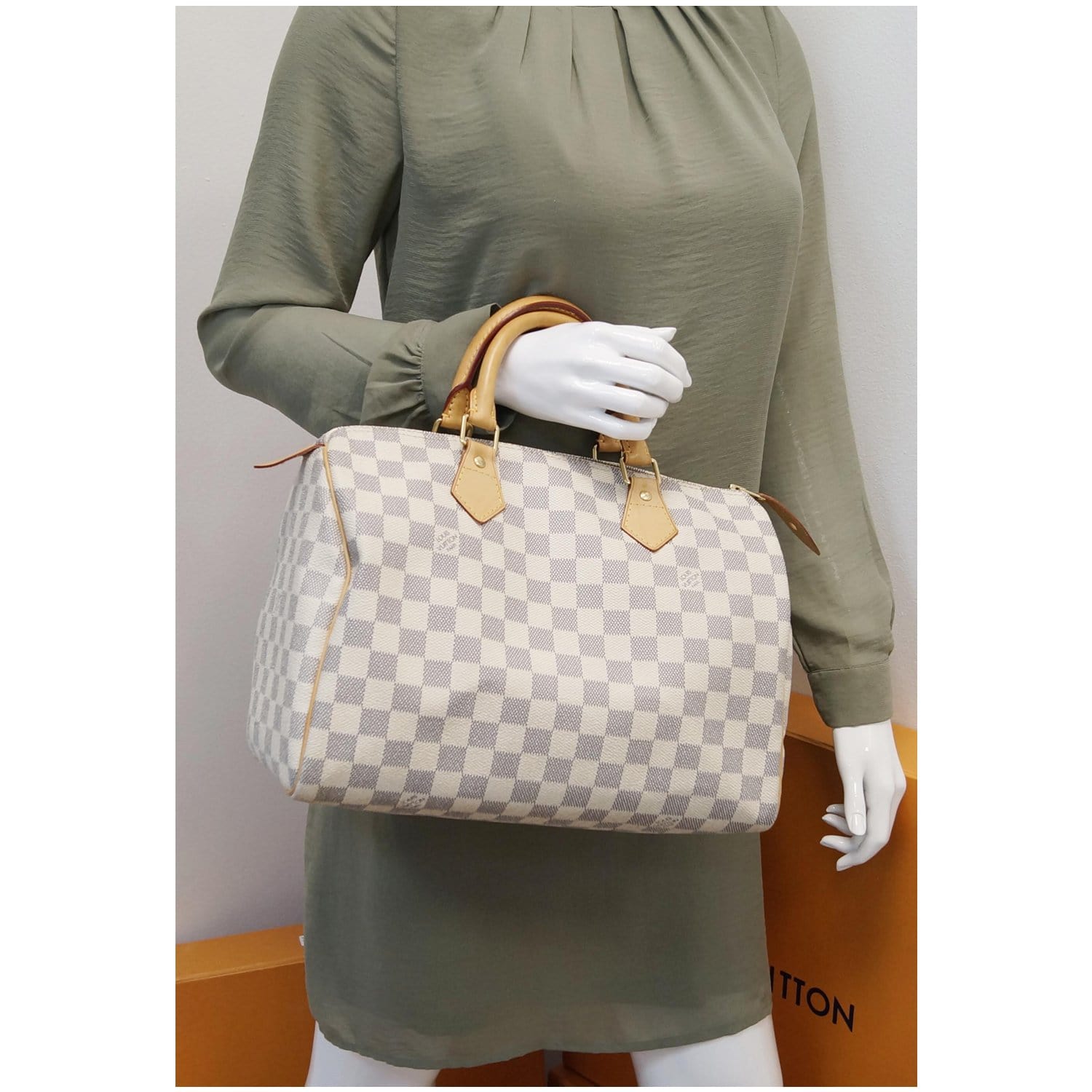 Louis Vuitton Speedy Handbag Damier 30 White 217940181