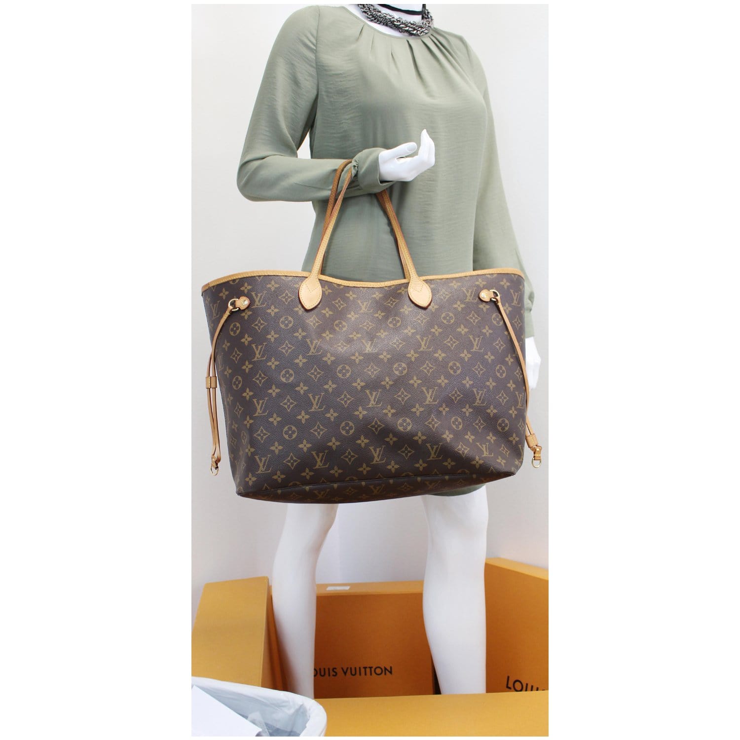 Authentic Louis Vuitton Monogram Neverfull GM Tote Bag Hand Bag