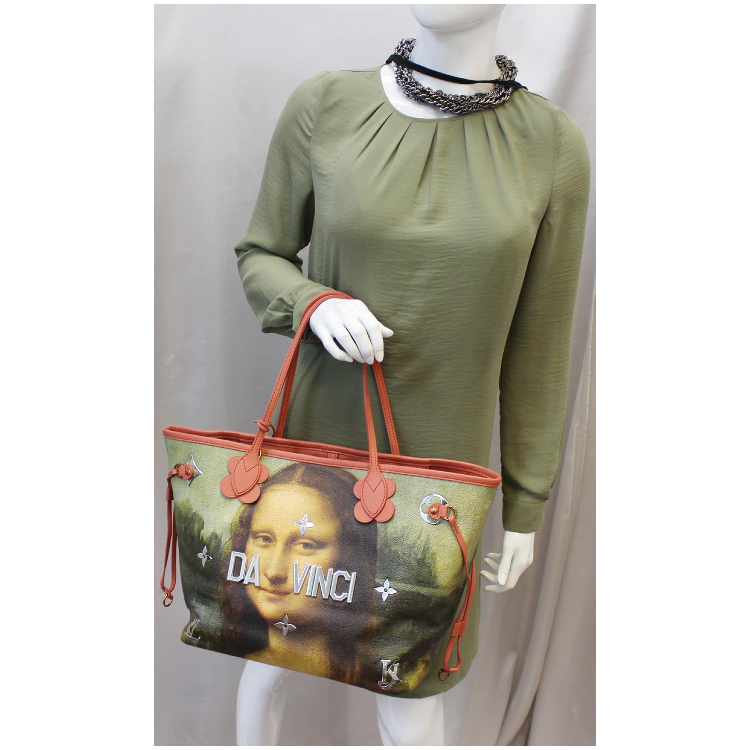LOUIS VUITTON Da Vinci Masters Collection Neverfull MM Poppy Petal M43373  Women's Leather Tote Bag