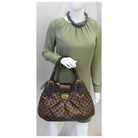 LOUIS VUITTON Sistina GM Damier Ebene Shoulder Handbag-US