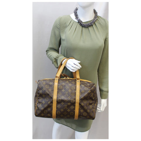 LOUIS VUITTON Monogram Canvas Sac Souple 35 Boston Bag-US