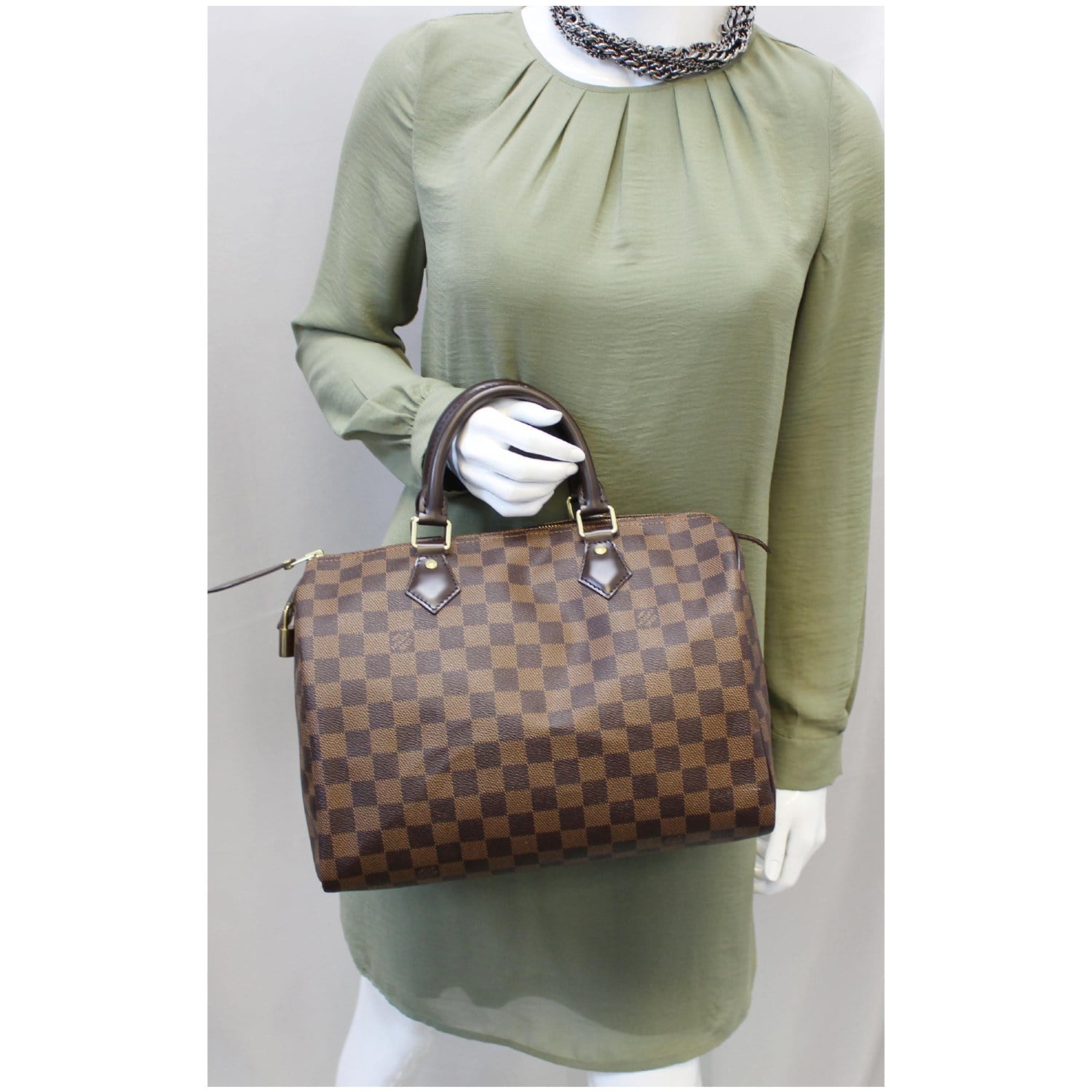 Speedy leather handbag Louis Vuitton Brown in Leather - 36236762