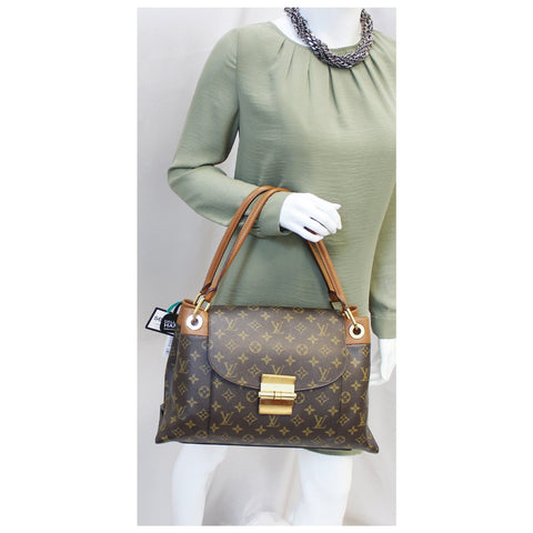 LOUIS VUITTON Olympe Monogram Canvas Satchel Shoulder Bag Camel-US