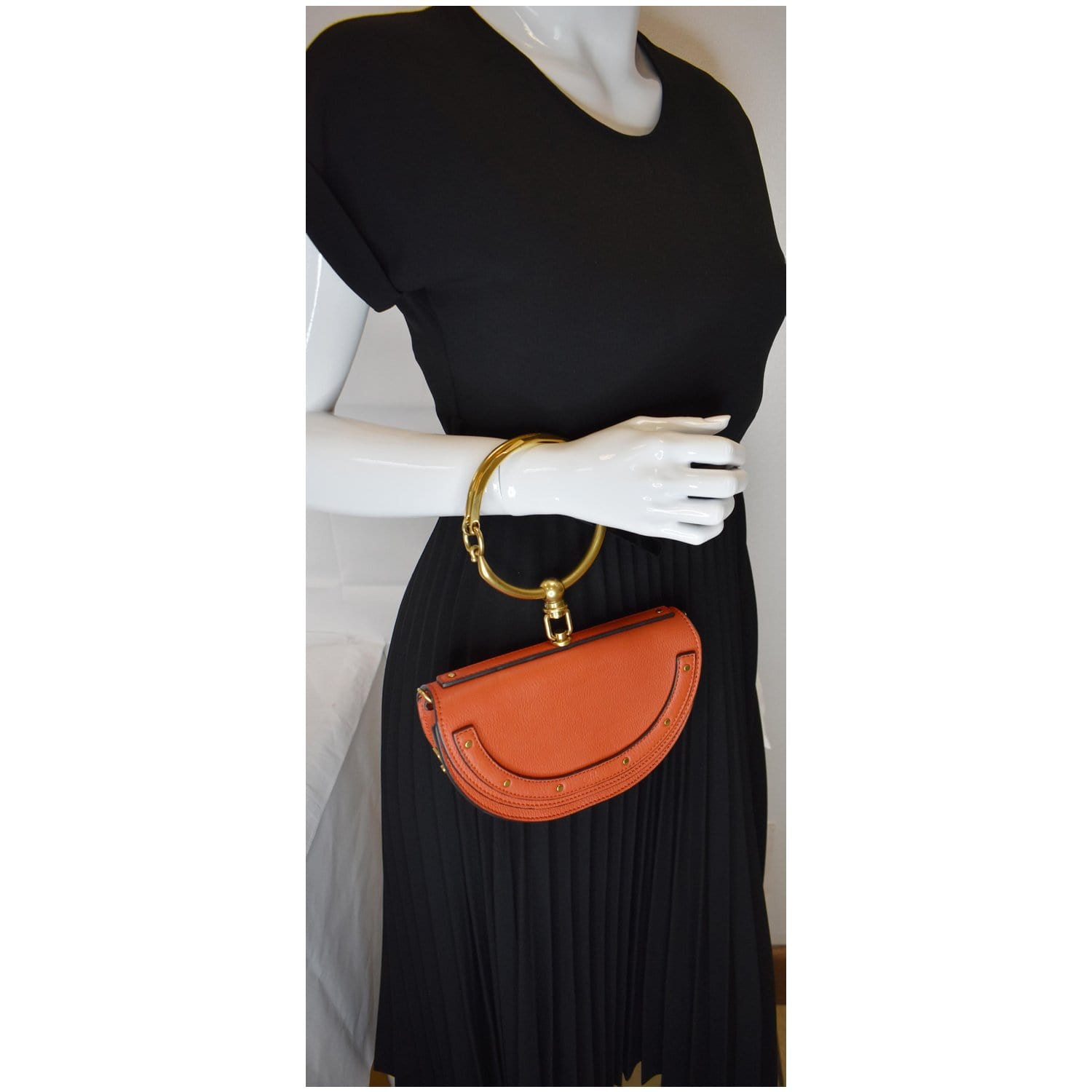 LUXE SHOPPER — Chloe Nile Minaudiere Leather Bracelet Bag in