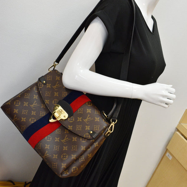 LOUIS VUITTON Georges MM Monogram Canvas Shoulder Bag Brown