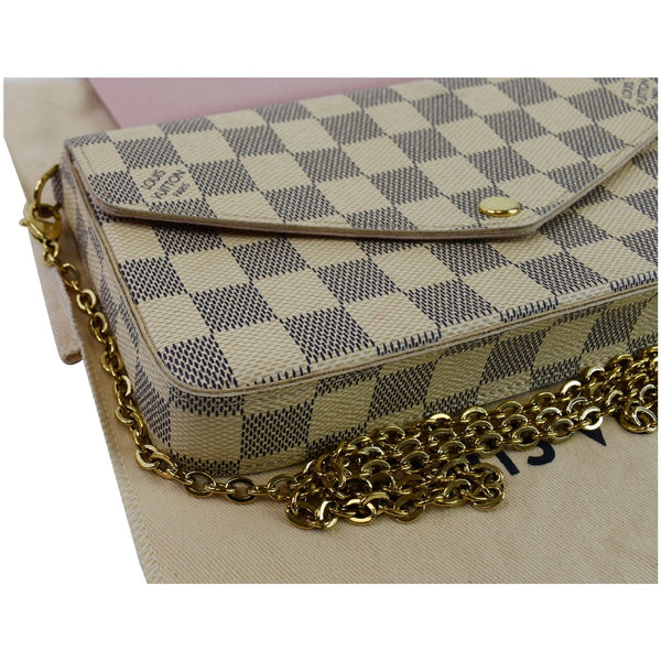 Louis Vuitton Pochette Felicie Damier Azur Bag gold chain