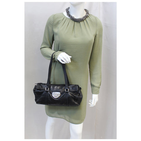 Prada Lambskin Leather Shoulder Bag - Held by Mannequin 