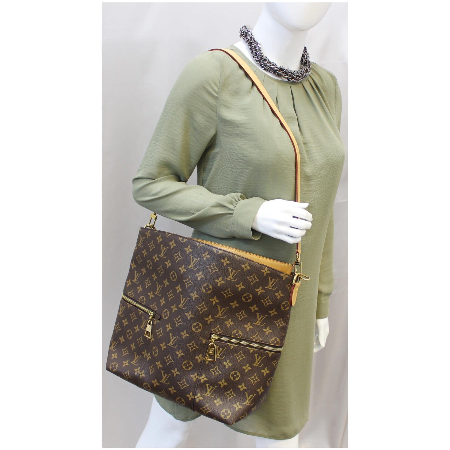 Louis Vuitton Melie Handbag Monogram Canvas Brown Great Condition