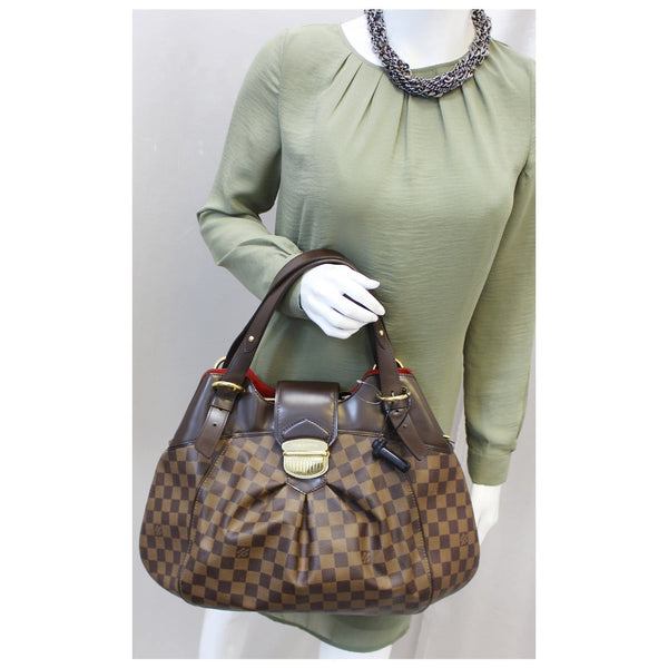 LOUIS VUITTON Sistina GM Damier Ebene Shoulder Handbag-US