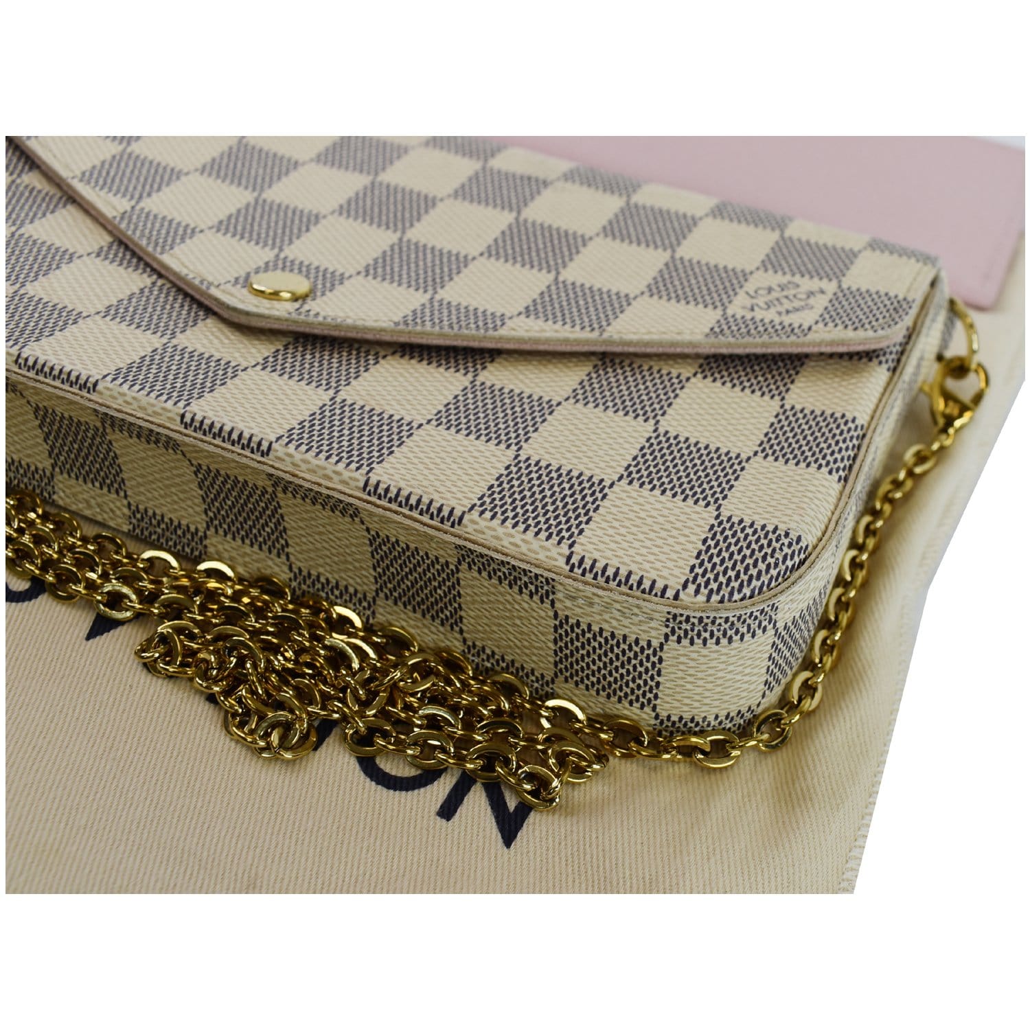 Louis Vuitton Pochette Felicie White Damier Azur Canvas Cross Body Bag -  Tradesy
