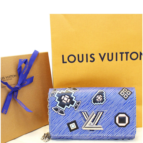 Louis Vuitton Twist Chain Denim Wallet Full View Bag