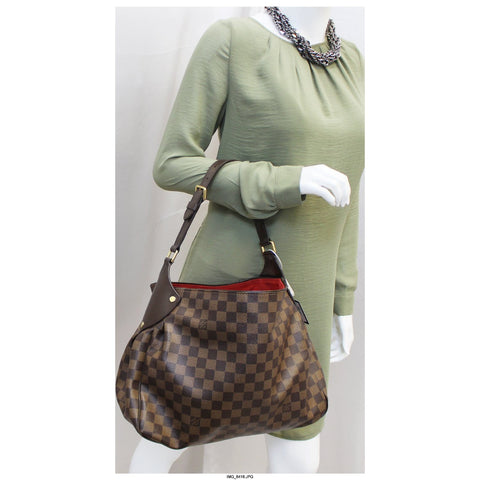 LOUIS VUITTON Reggia Damier Ebene Shoulder Bag Brown-US