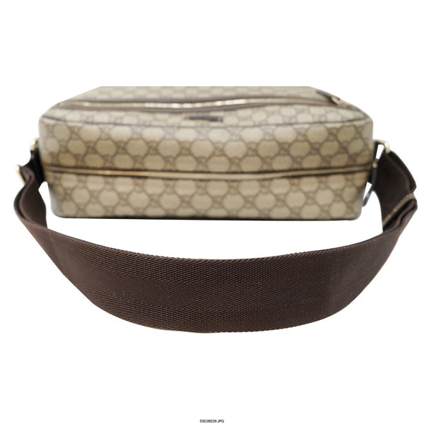 GUCCI Men's Beige/Ebony GG  Plus Coated Canvas Messenger Crossbody Bag-US