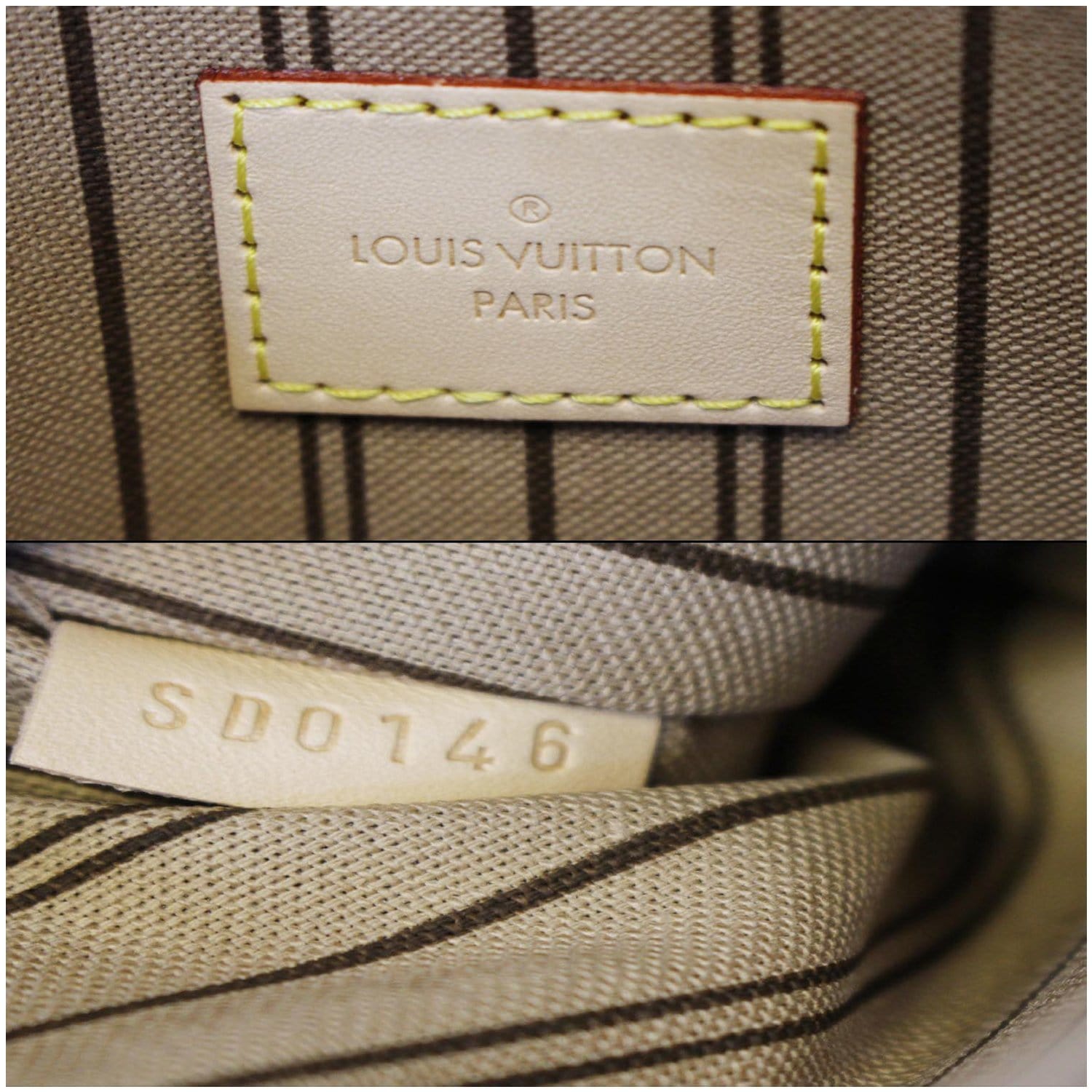 Louis Vuitton Damier Ebene Neverfull Pochette Wristlet Bag 44lk84