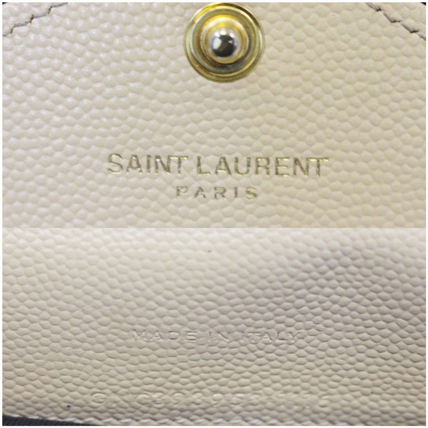 Saint Laurent Monogramme Large Grain de Poudre Wallet on Chain White -  Fablle