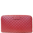 GUCCI Leather Micro GG Guccissima Zip Around Wallet Red-US