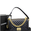 CHANEL Le Boy Small Lambskin Leather Shoulder Bag Black-US