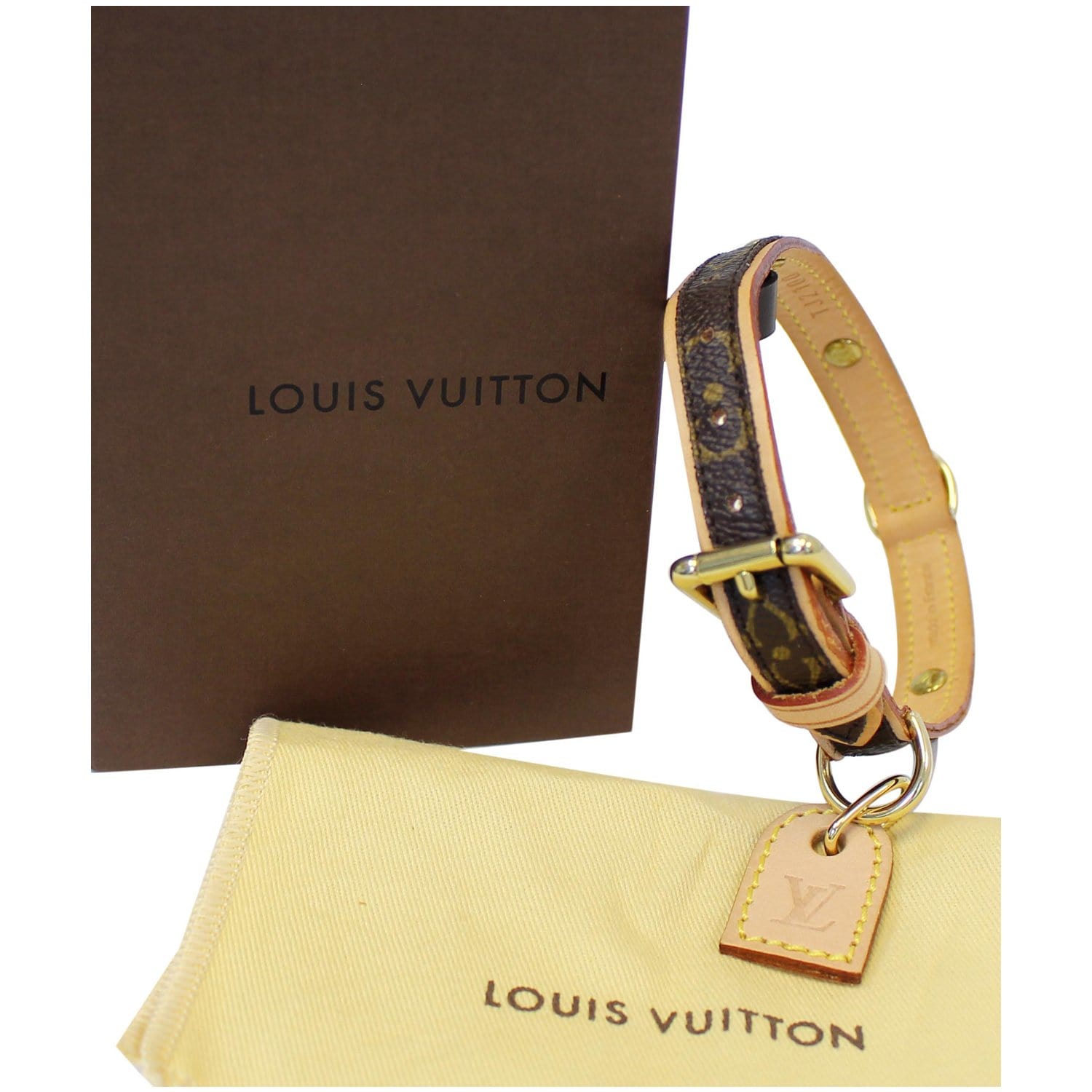 Louis Vuitton Baxter PM Dog Collar Gold Ring & Baxter MM Dog