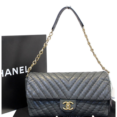 Chanel Classic Flap Bag Iridescent Surpique Chevron for women