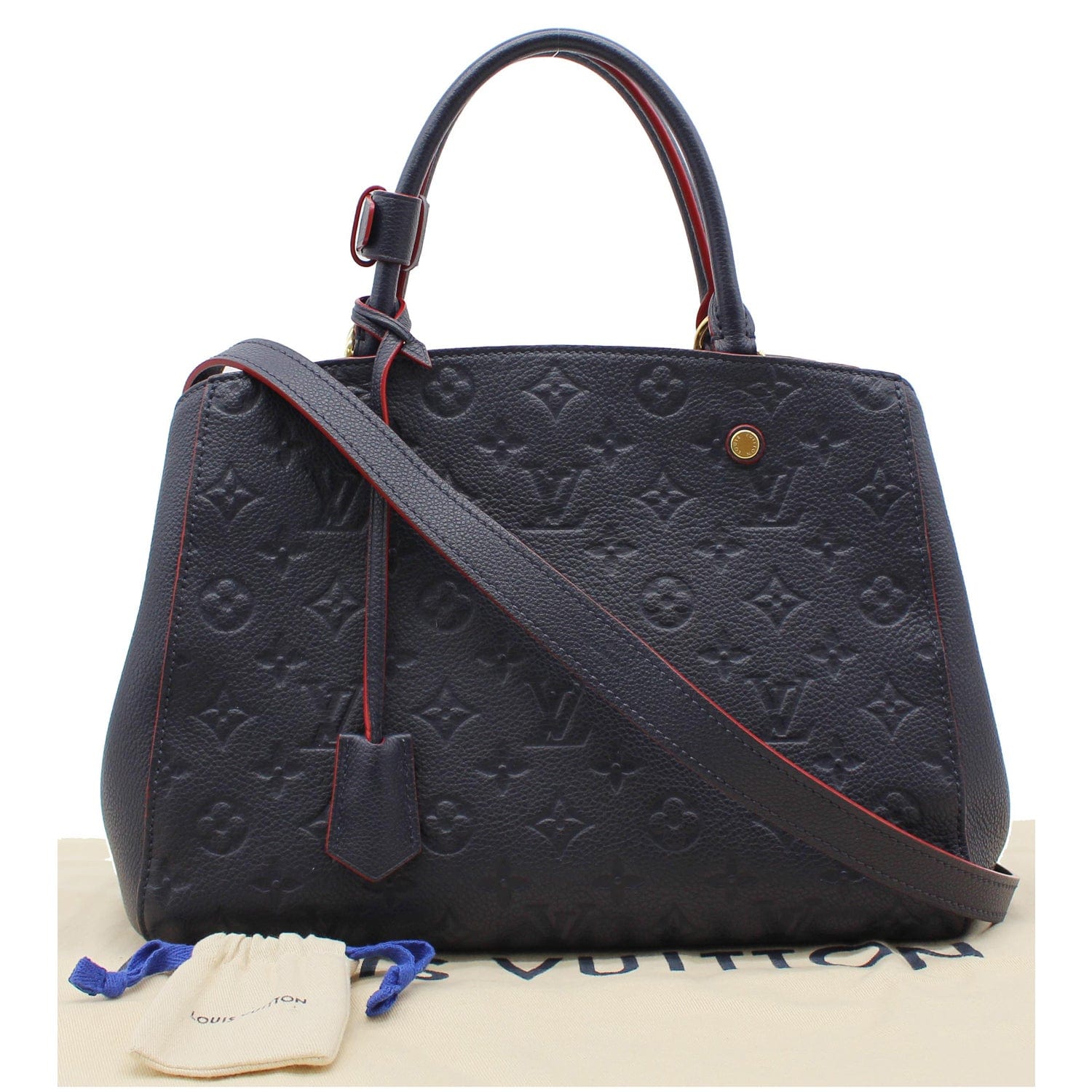 Montaigne leather handbag Louis Vuitton Navy in Leather - 34483932