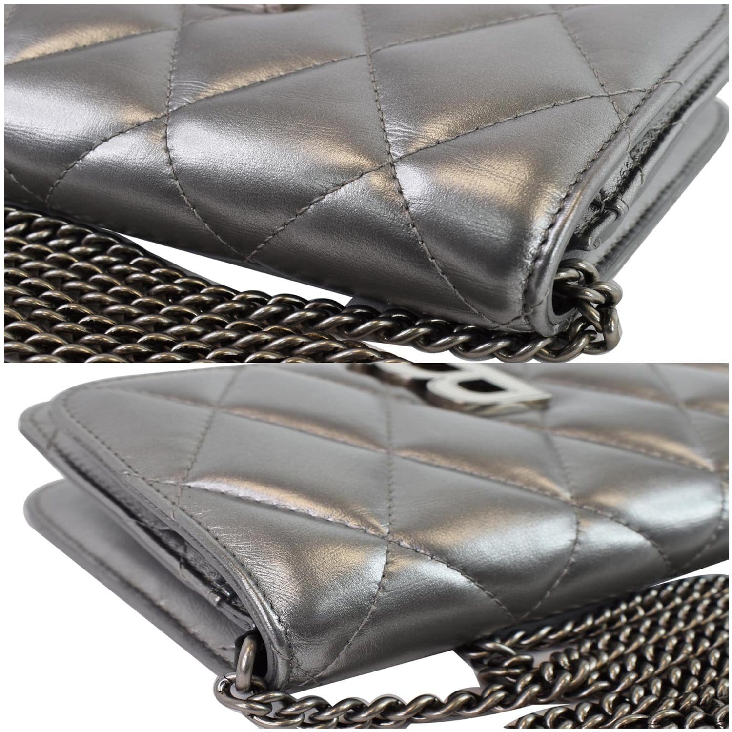 Balenciaga Black Calfskin Leather Silver Logo Chain Wallet Bag – Queen Bee  of Beverly Hills