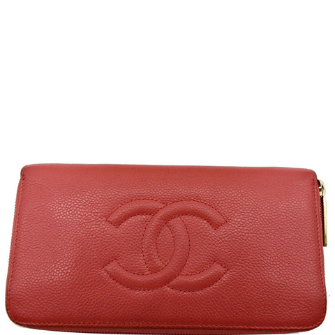 CHANEL Mademoiselle Caviar Quilted Leather Pink Card Holder Zip Around  Wallet CC