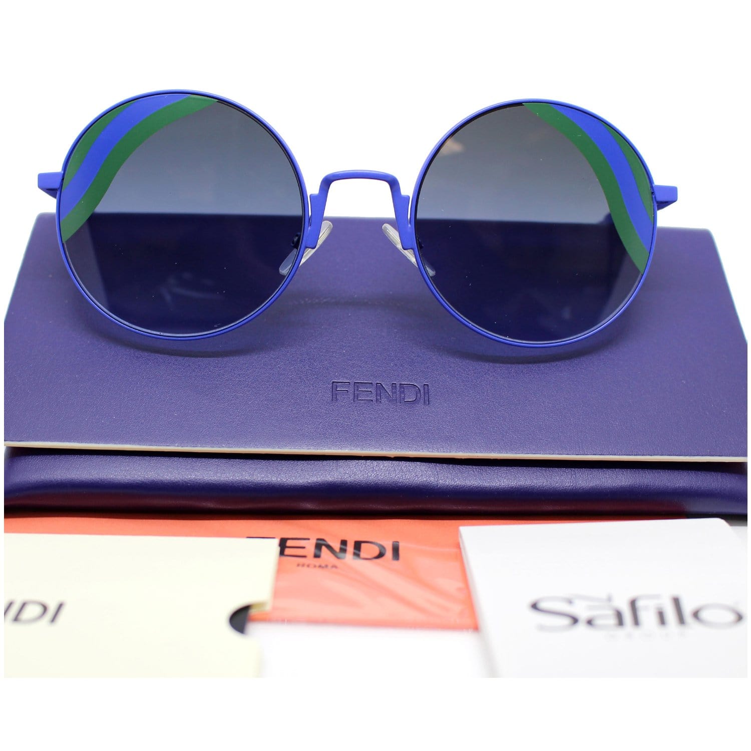 Fendi Rainbow 52mm Cat Eye Sunglasses in Blue