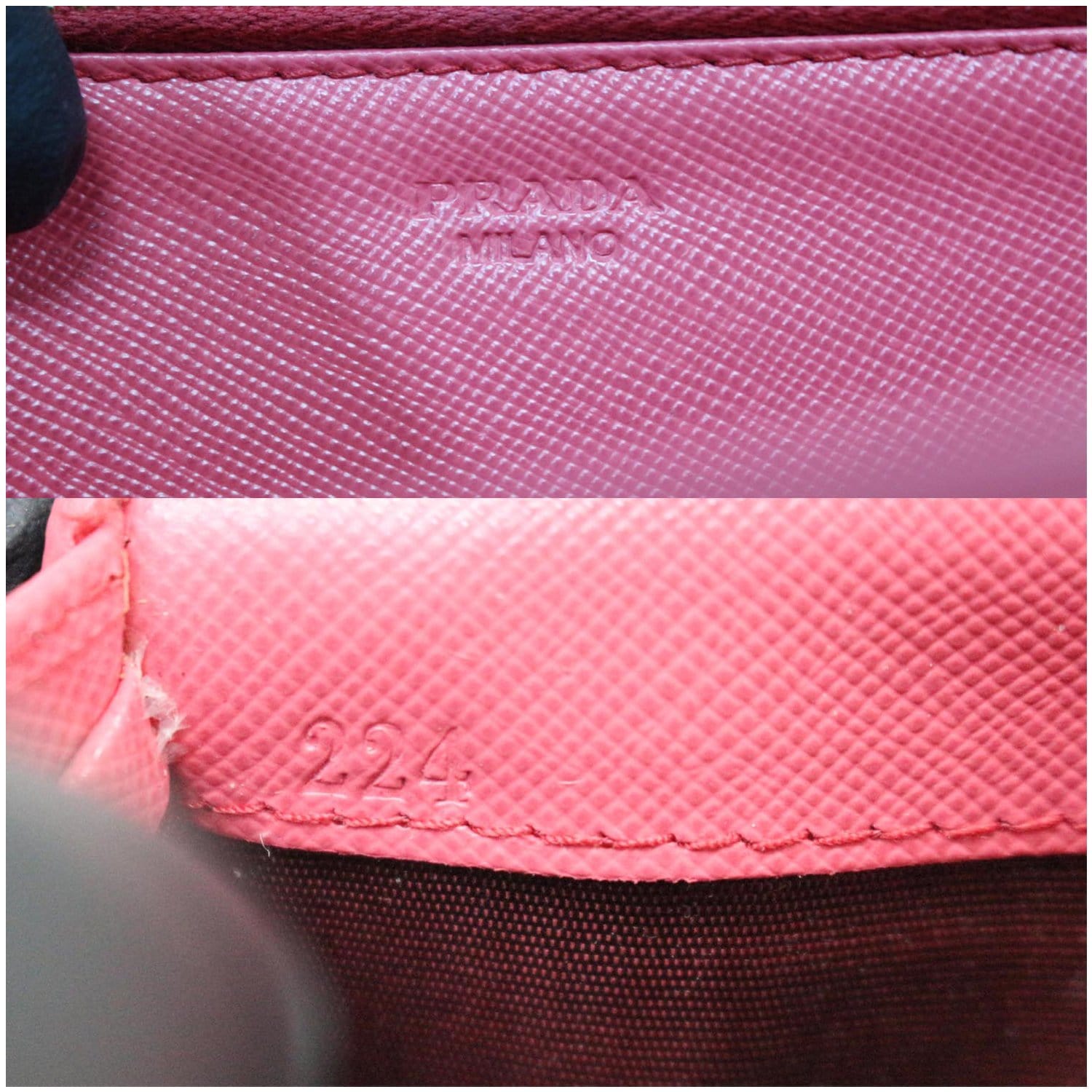Prada Saffiano Metal Wallet On Chain Clutch 4pt916 Pink Leather Cross Body  Bag For Sale at 1stDibs