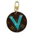 LOUIS VUITTON Illustre V Monogram Canvas Key Holder Bag Charm Turquoise