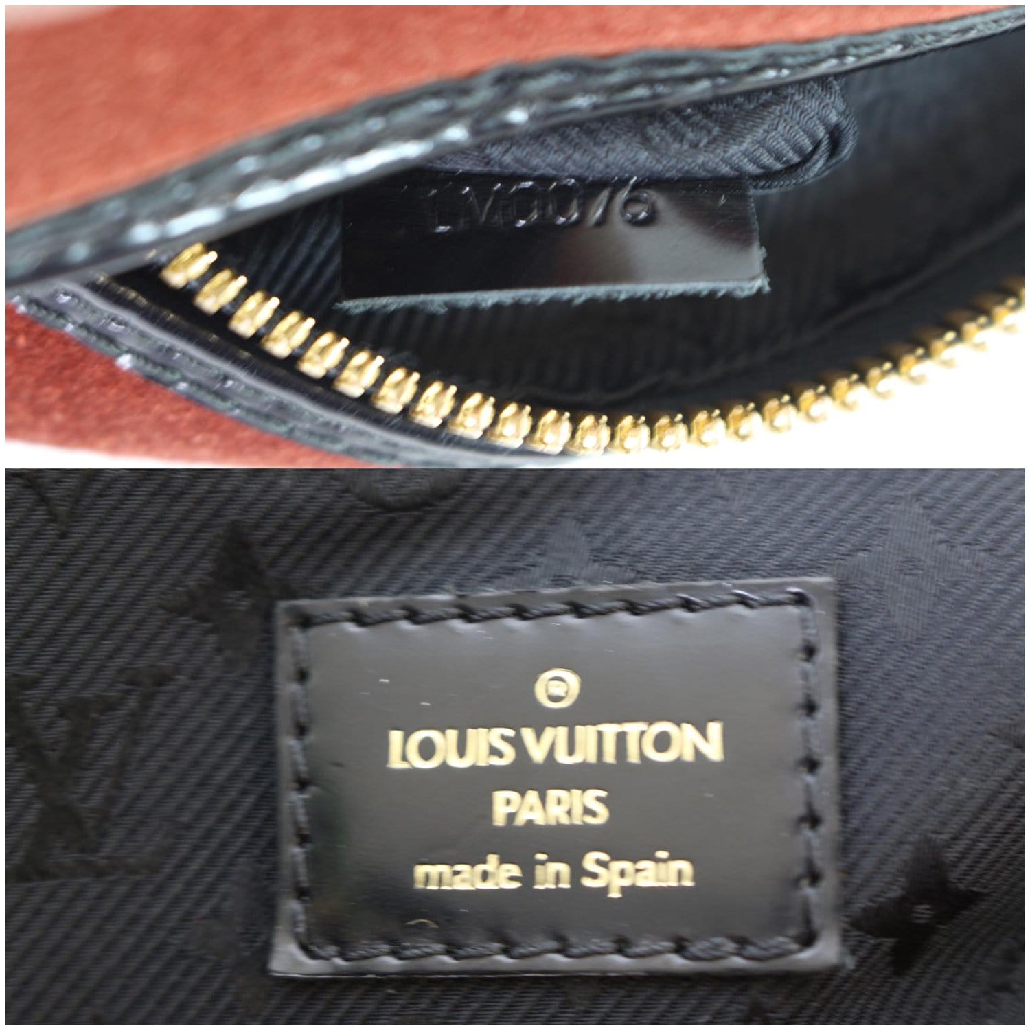 Authentic Louis Vuitton Large Black Leather Luggage Tag w/Silver hw - H.A  Stamp