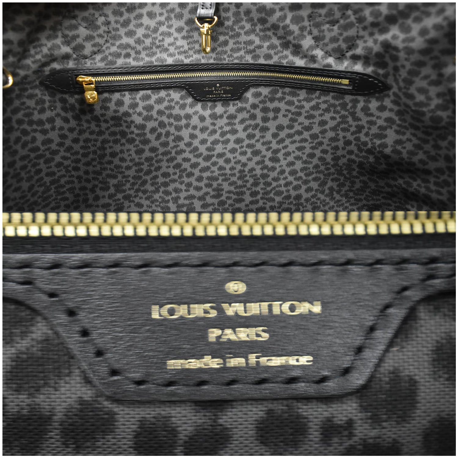 Louis Vuitton Black Monogram Wild at Heart Neverfull MM Tote with Pouch  818lv49
