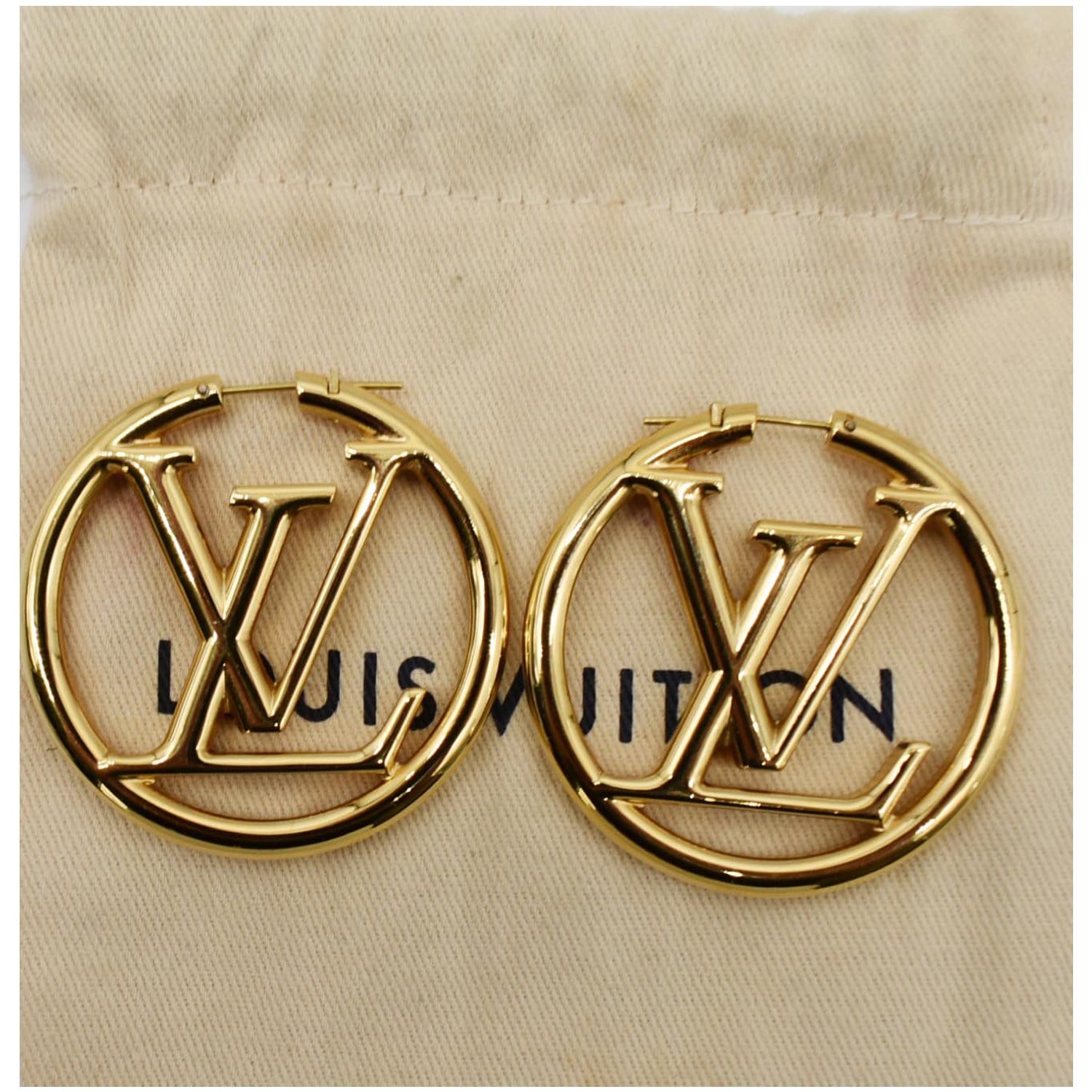 LOUIS VUITTON Louise Hoop Earrings Gold 1244904