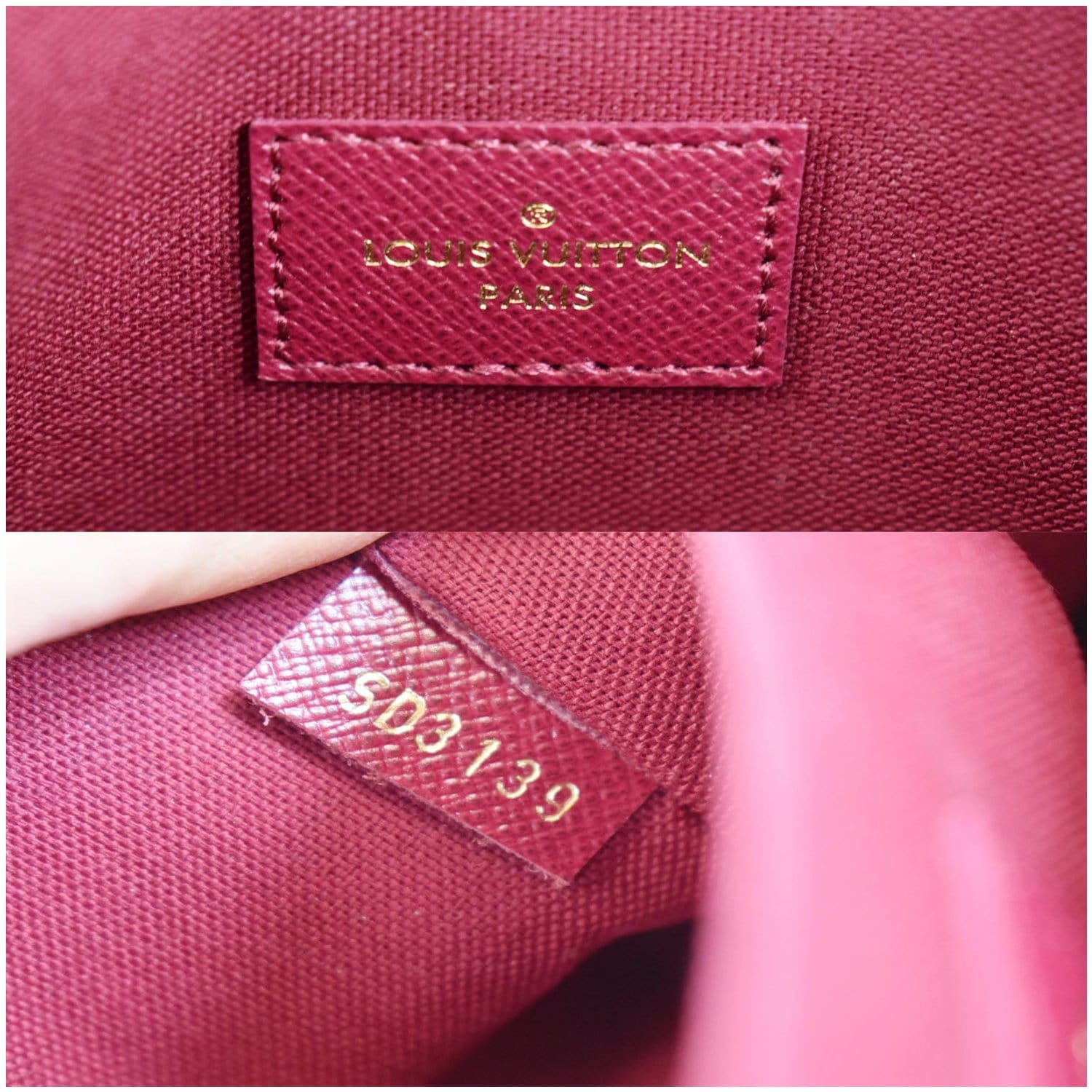 Authentic Louis Vuitton LV Monogram Logo Pink Felicie Pochette